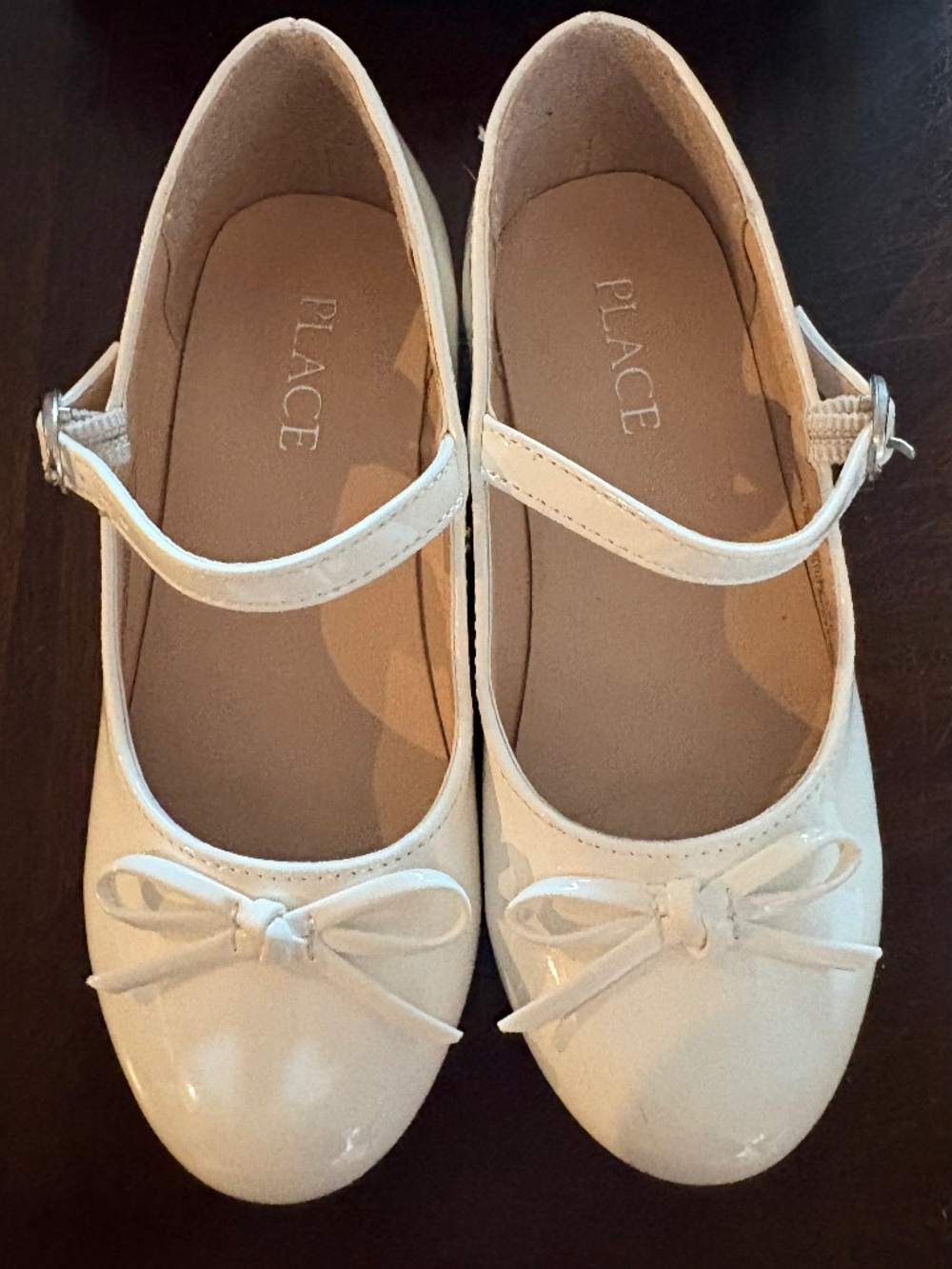 White patent leather dress shoes